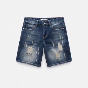 Quần ngố bò họa tiết mài