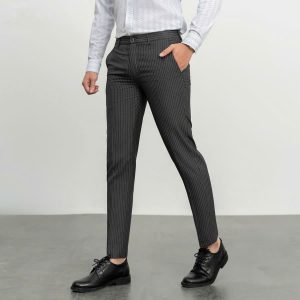 Quần Âu Nam Kẻ Dọc Cao Cấp – Thanh Lịch, Đứng Form, Thời Trang